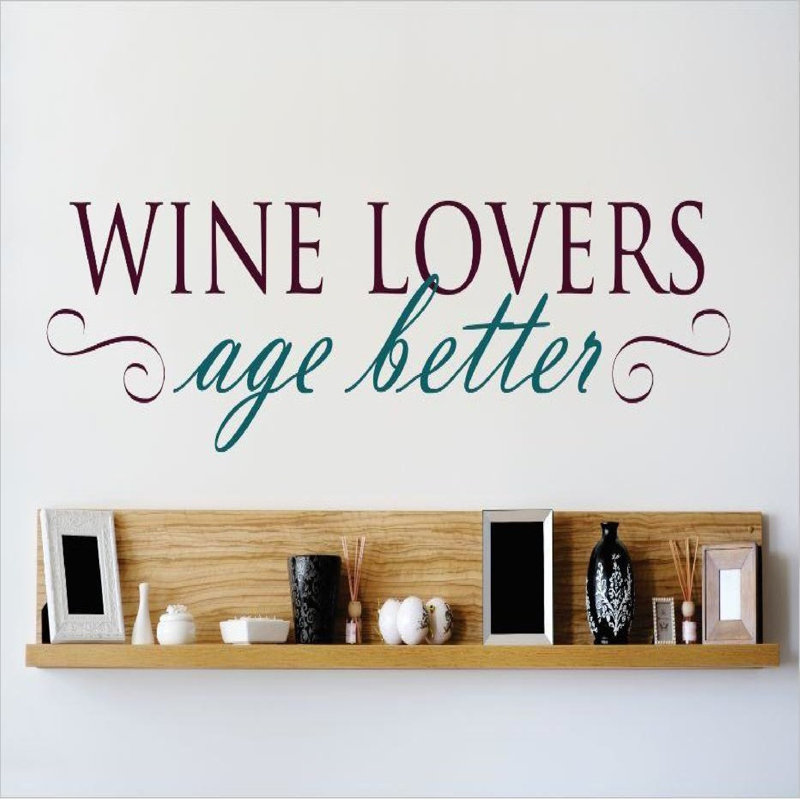 Décalcomanie murale «wine lovers age, H 10 po x l 40 po x P 0,16 po, Brun / Noir