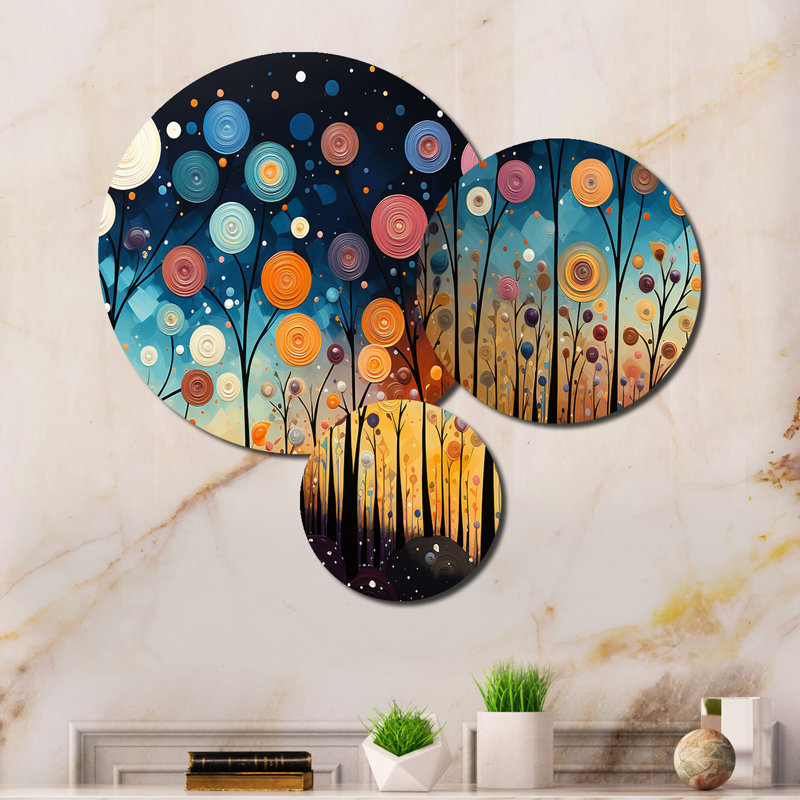 Ensemble de 3 décorations murales Wanderlust I Mid Century