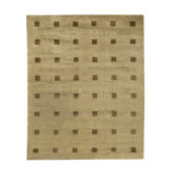 Hand Knotted Wool Area Rug in Gold