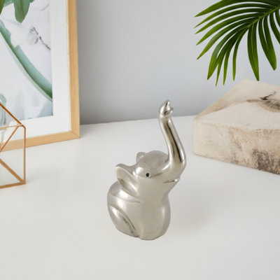Elephant Trunk Metal Ring Holder Figurine