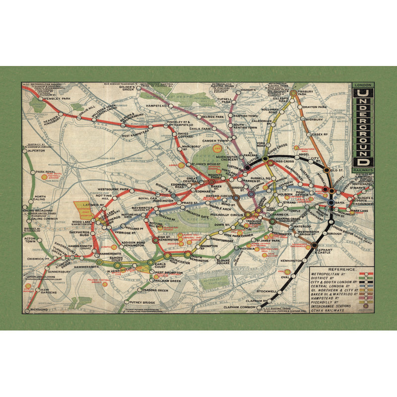 London Map - Wrapped Canvas Print, 81cm H x 122cm W x 3.8cm D