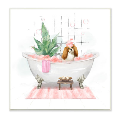 " Chic Cocker Spaniel Puppy In Pink Bubble Bath " by Ziwei Li