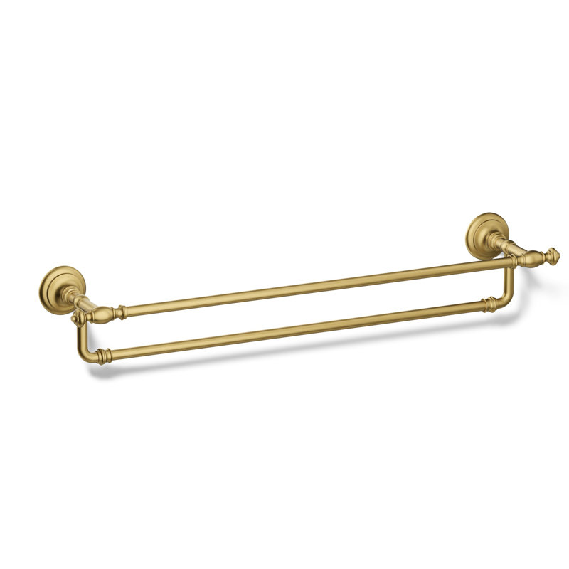 Artifacts® Double 24" Wall Mounted Towel Bar, Vibrant Brushed Gold