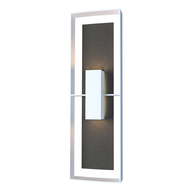Applique murale d'extérieur encastrée Shadow Box, Acier bruni côtier, Noir bord de mer, H 45 po x l 13 po x P 5,4 po