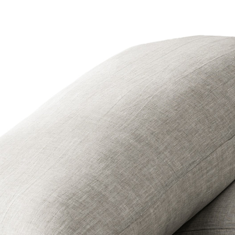 Set of Two Light Gray Linen Standard Pillowcases