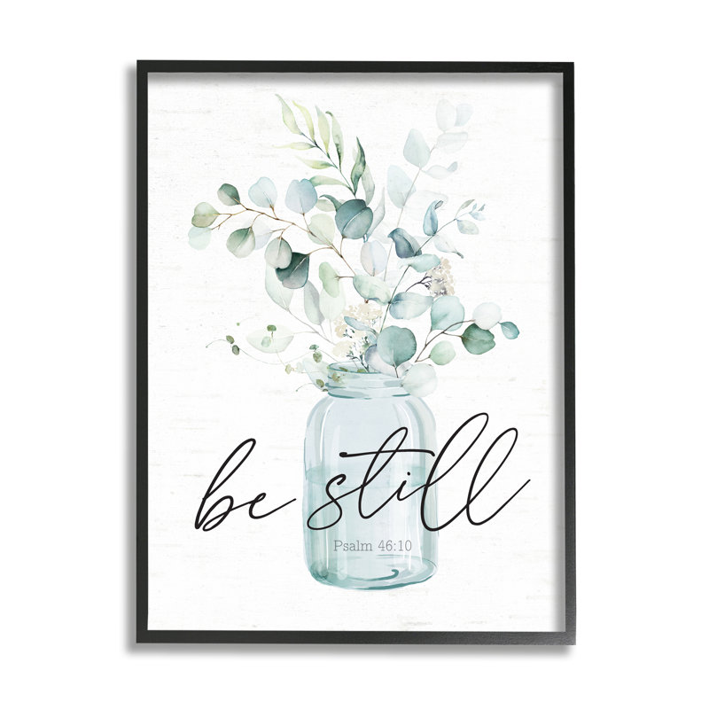 Be Still Spiritual Botanical, Giclée encadrée noir minuit, H 14 po x l 11 po x P 1,5 po