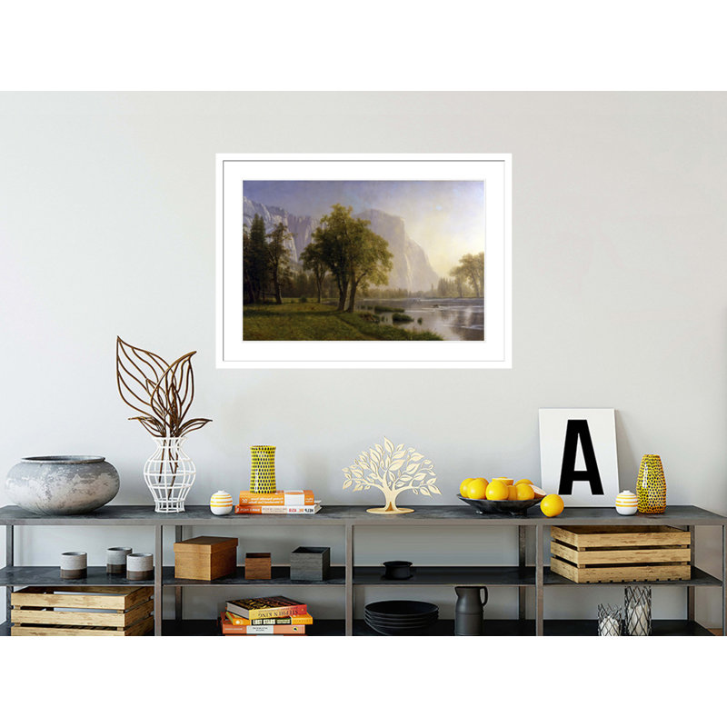 «El Capitan Yosemite Valley California» par Albert Bierstadt, impression giclée encadrée, 30.06" H x 41.5" W