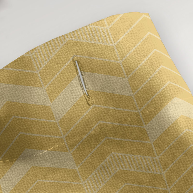 Rideau de douche simple à chevrons, Jaune