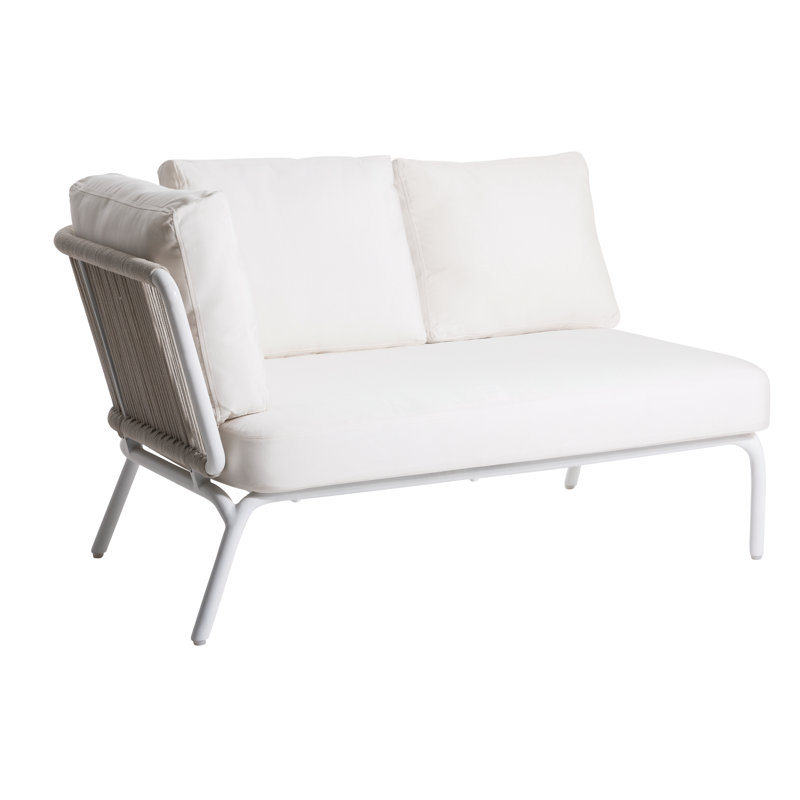 Yland Outdoor 6 - Seat Patio Sectional, Lanten Slate, White