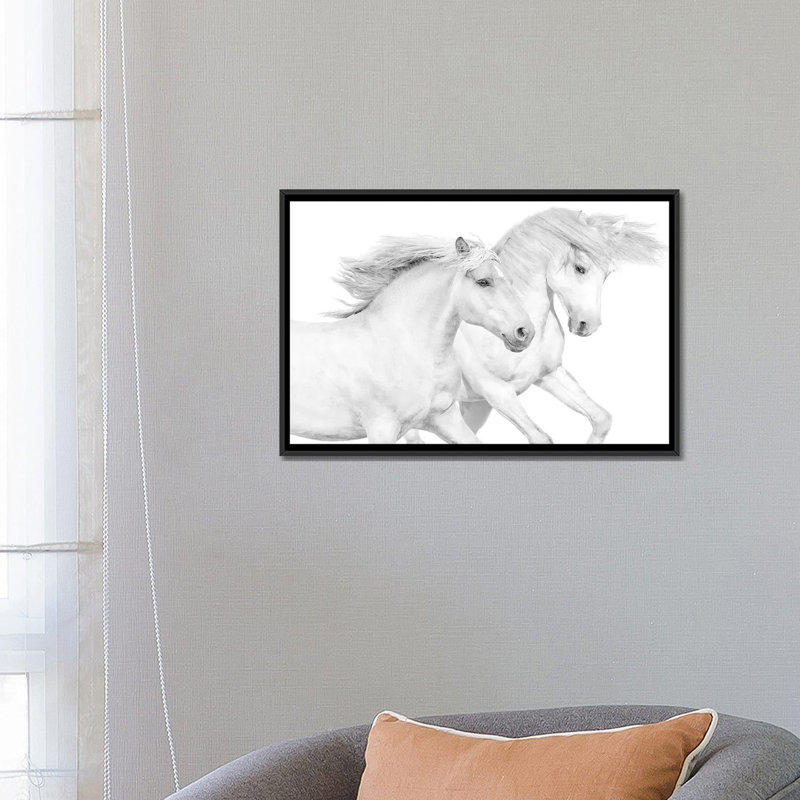 " Duo II " by Samantha Carter, 18" H x 26" W x 1.5" D, Black Framed Canvas, No Mat