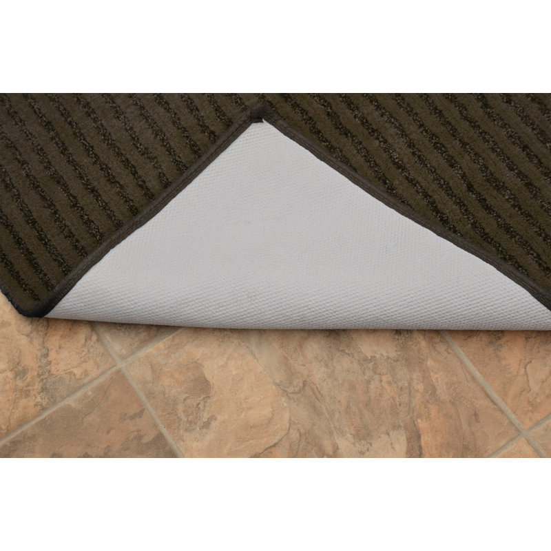 Viridian Nylon 2 Piece Bath Rug Set with Non-Slip Backing, Chocolate
