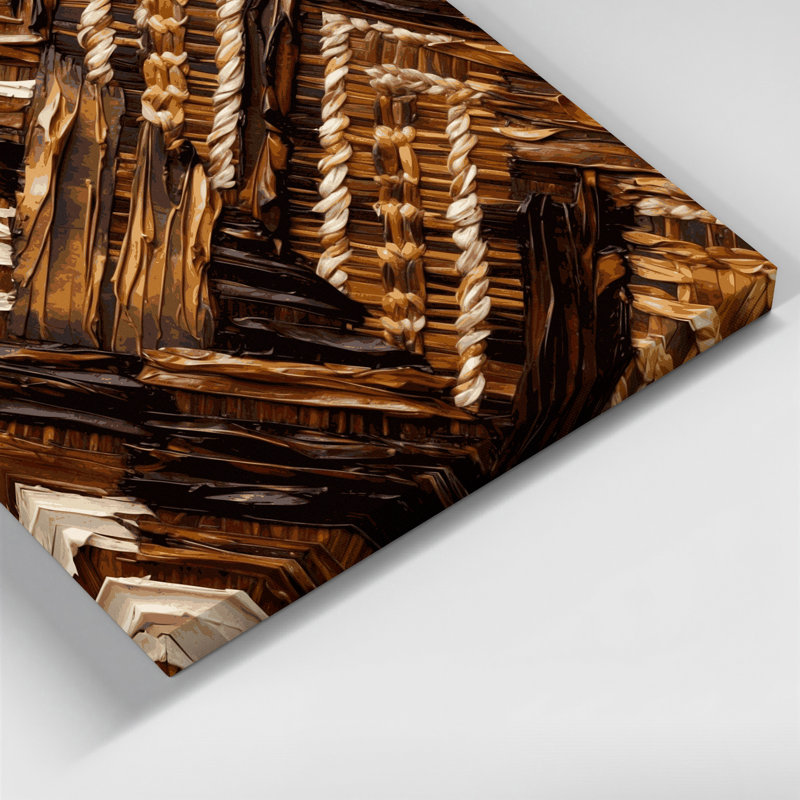 Hawaiian Lauhala, art mural sur toile brun, H 11 po x l 14 po