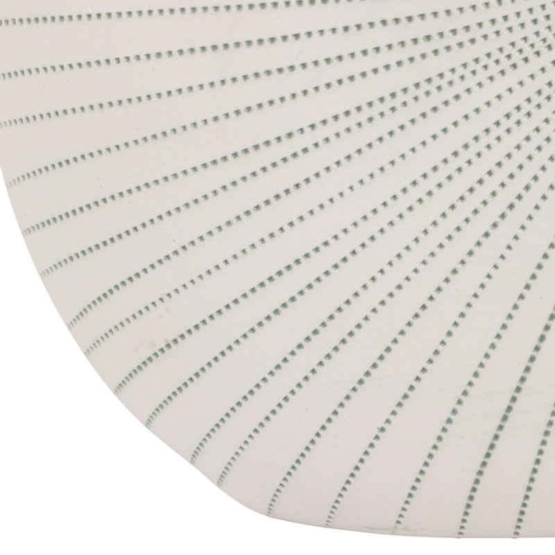 Vase rond en céramique pour décoration de salon - Vase à fleurs élégant à pois, H 9 po x l 10 po x P 4 po, Blanc / Vert