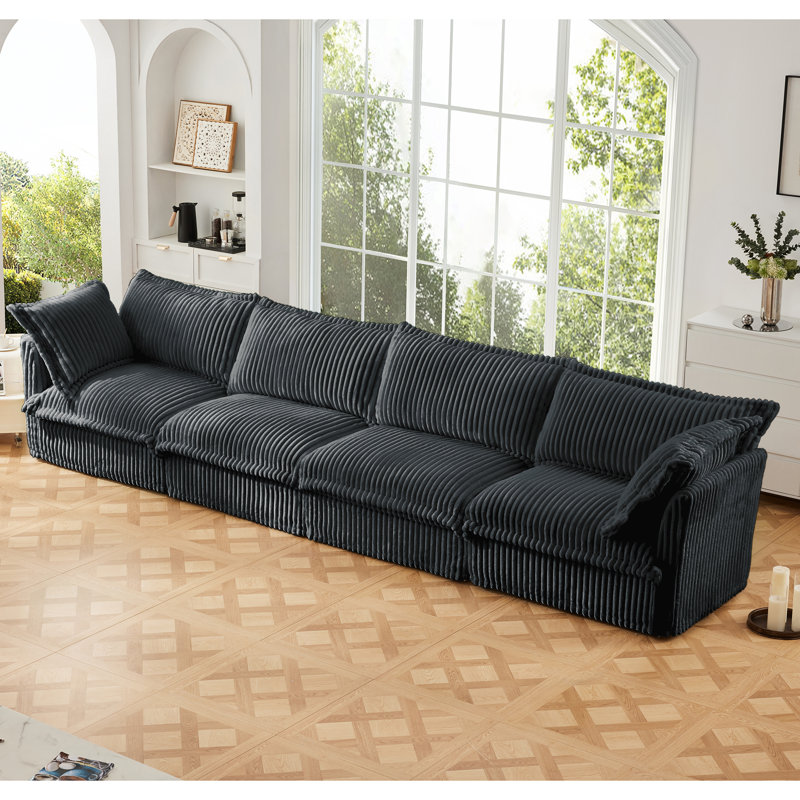 Canapé modulaire en velours côtelé 4 places Naruka