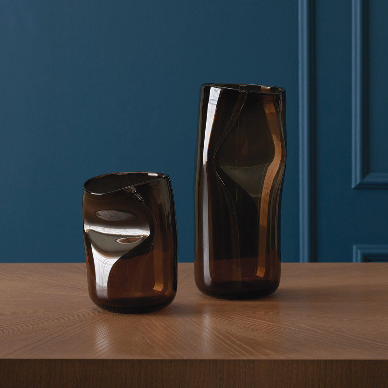 Contour Vase, Tobacco, 15" H x 7.25" W x 6.75" D