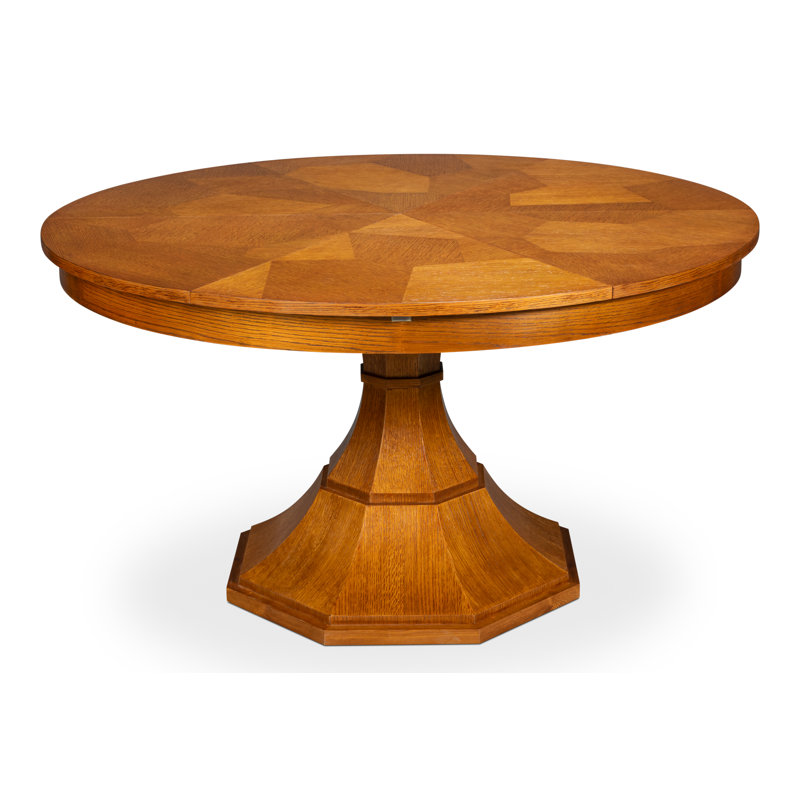 Giselle Oak Round Dining Table, 30"H x 55"L x 55"W, Tobacco Brown