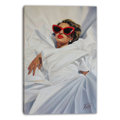 Red Lens Glamour Wrapped Canvas Wall Art