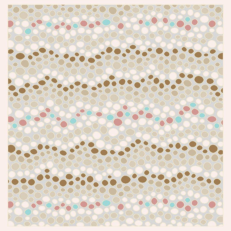 Tapis brun / ivoire en polyester tissé à la machine Davine, Rectangle 2 pi 7 po x 3 pi 11 po