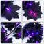 Ensemble de 4 guirlandes de feuilles d'érable noires de 6,5 pi avec lumières DEL mauves, vignes d'Halloween effrayantes pour la fête
