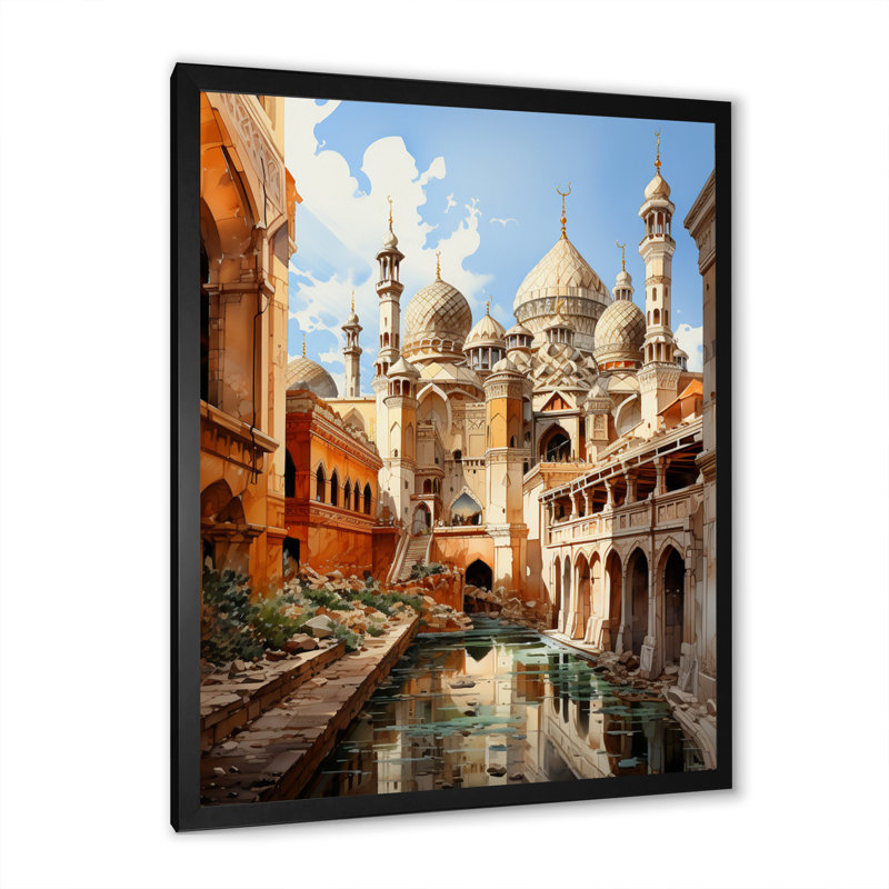 Hottenrott, art de l'Islam, H 44 po x l 34 po x P 1,5 po, Cadre simple noir