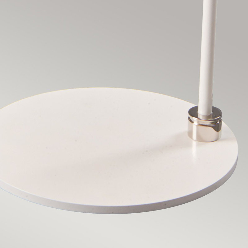 Santistevan Metal Desk Lamp, White/Polished Nickel