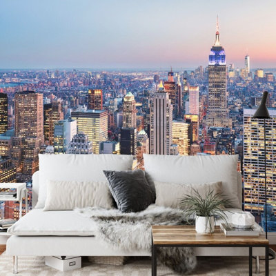 New York City Skyline Aerial View Wall Mural for Home Decor