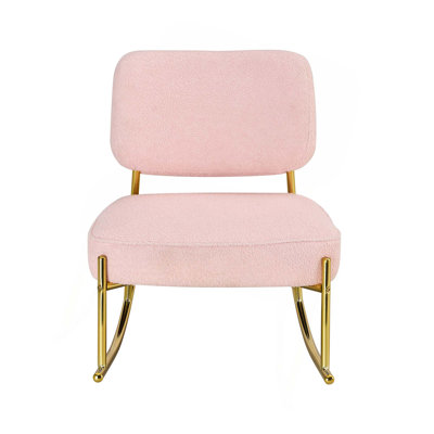 Chaise berçante, chaise berçante unique, siège rembourré, chaise berçante à dossier, pieds en métal, chaises d'appoint confortables dans le salon, la chambre à coucher et le bureau