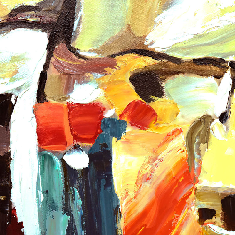 Bernadete Abstract Multicolor Graffiti Tris - 3 Piece Wrapped Canvas Painting