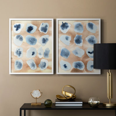 «Tile Serenity Fragments I», reproduction encadrée de qualité supérieure - prête à être accrochée - aucun clou requis