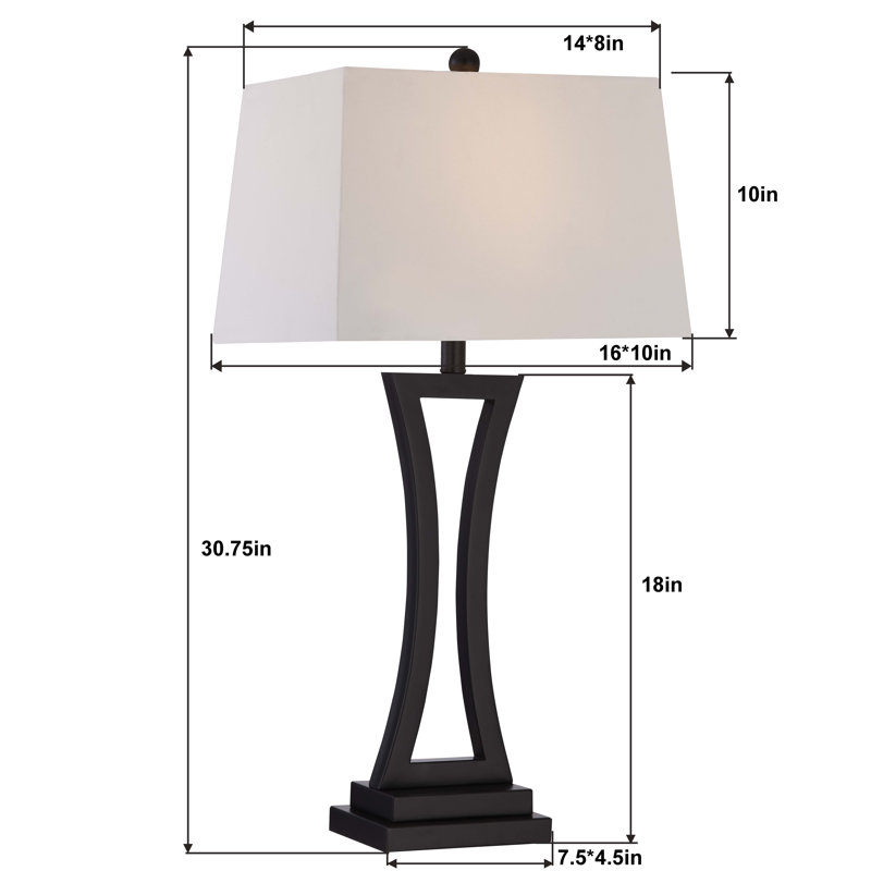 30.75" Table Lamp Set, Black