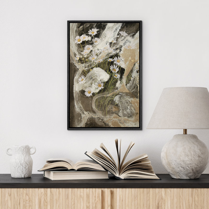 Reproduction d'art sur toile encadrée, "Green Daisy Flowers", Noir, noir, noir, noir, H 36 po x l 24 po