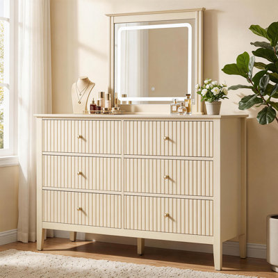 6 Drawer Dresser With Lighted Mirror