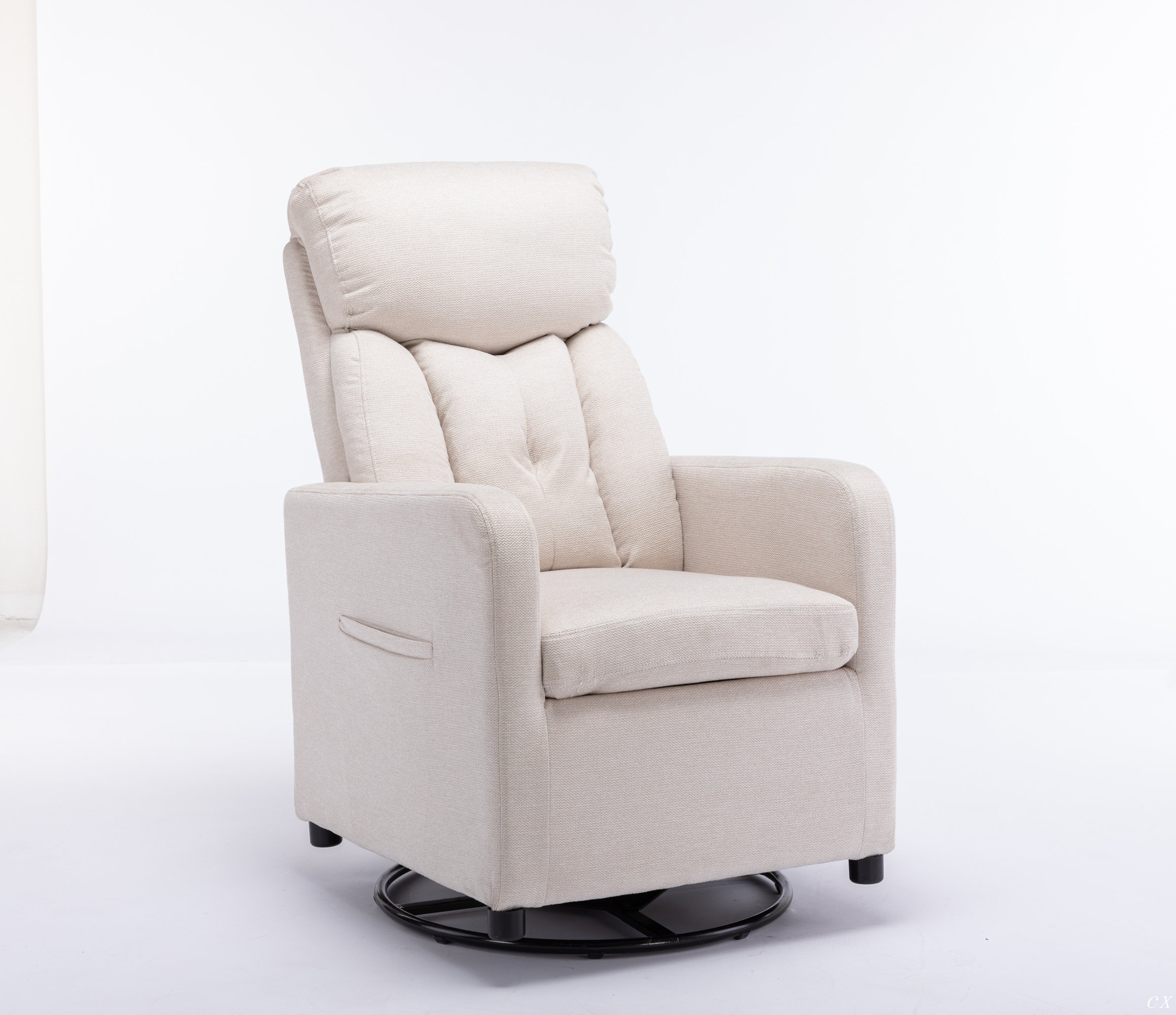 Latitude Run® Teddy Fabric Swivel Rocking Chair Gilder Chair With ...