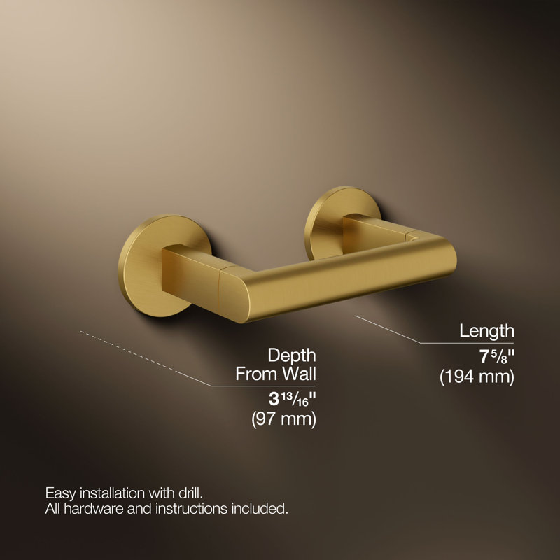 Components™ Pivoting Toilet Tissue Holder, Vibrant Brushed Moderne Brass