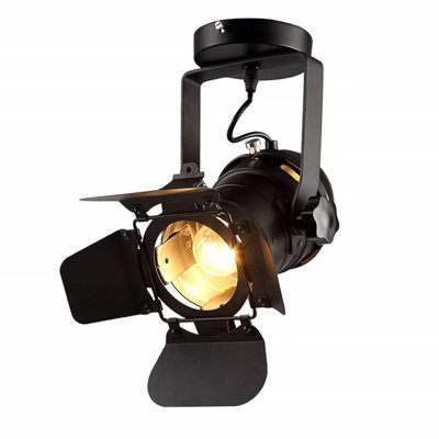E26 L31 W17 H35cm Loft Vintage Industrial Iron Mount Spotlight Track Lighting Ceiling Shop Light Fixtures LED Pendant Lights Ceiling Lights for Home Lighting