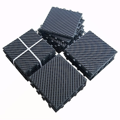 Patio Interlocking Deck Tiles, 12"X12" Square Composite Decking Tiles, Striped Plastic Outdoor Flooring Tile All Weather For Balcony Porch Backyard, ( Pack Of 36)