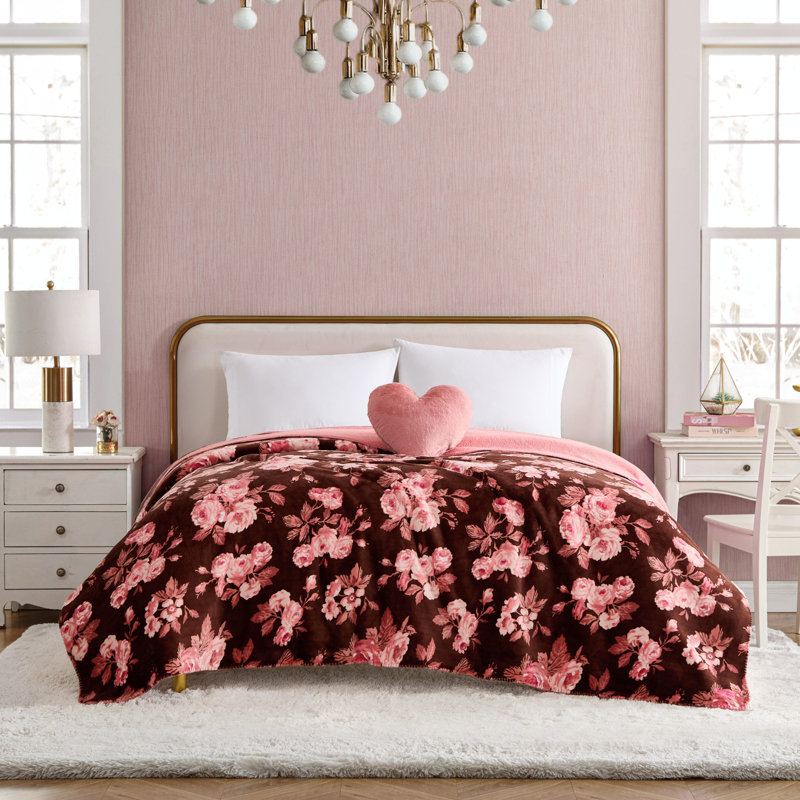 Couvertures en molleton doux Betsey Johnson, Grand lit, Jardin floral rose
