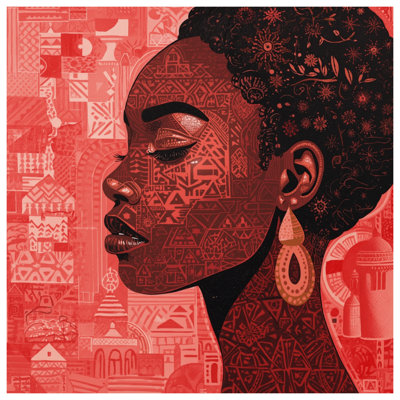 Intricate African Profile Double Sided Throw Pillows
