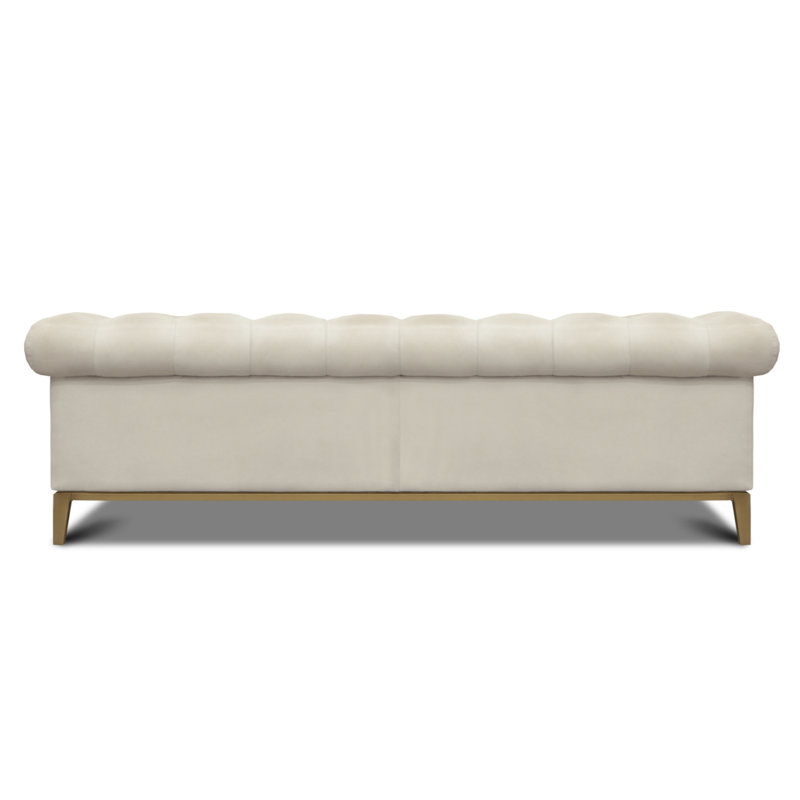 Gaga Upholstered 96'' Sofa, Buckskin (Cartier), Satin Dark Bronze