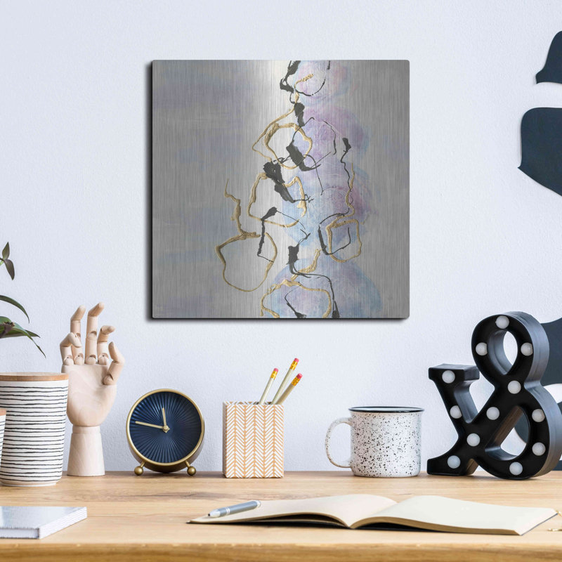 Wrought Studio «Abstract Lines On Pastel I» par Chris Paschke, H 12 po x l 12 po 