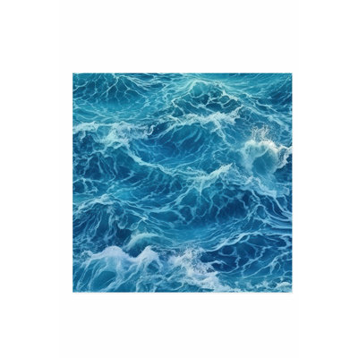 «Beach and Coastal Blue Ocean Waves», reproduction d'art nautique sans cadre