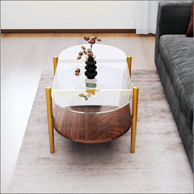 Oval Glass Coffee Table