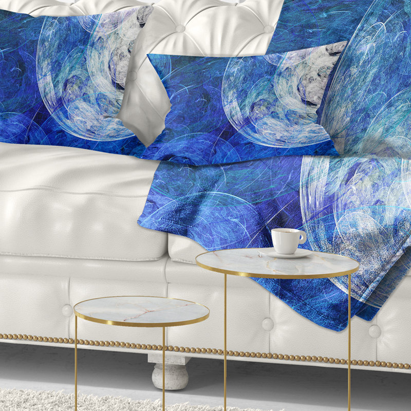 Blue Swirling Clouds - Abstract Printed Pillow, 12" x 20", Rectangular