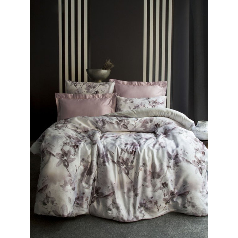 Satin Floral Duvet Cover, Full XL Duvet Cover + 3 Additional Pieces