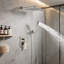 Système de pomme de douche mural 10 pouces en laiton nickel brossé et acier inoxydable avec douche à main et valve à équilibrage de pression