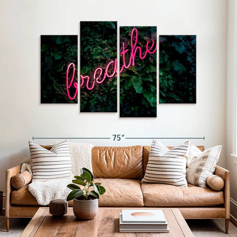 Tergel Breathe Neon Sign, 42" H x 68" W