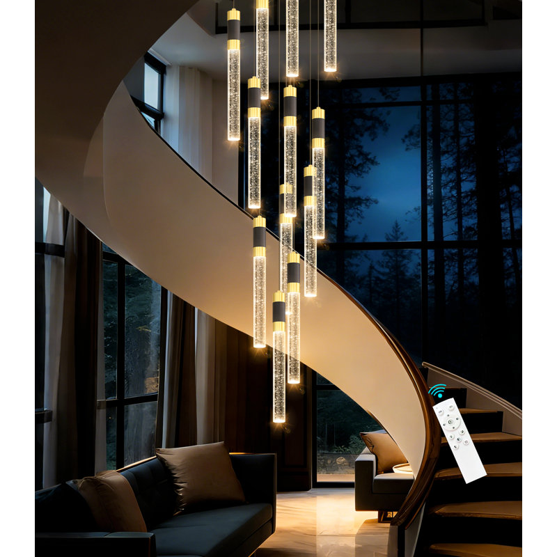 12-lights Glam Chandelier Crystal Led Dimmable Light