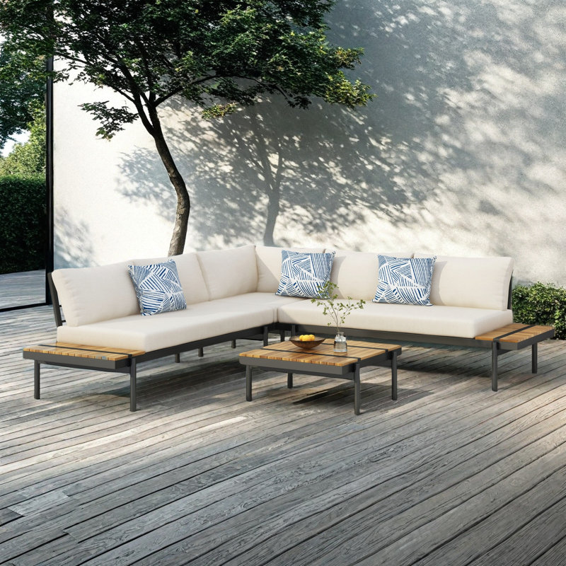4 Piece Sectional Seating Group with Cushion