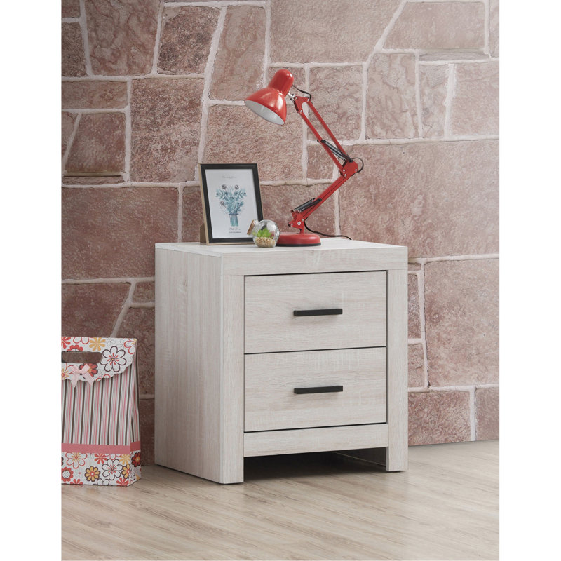 Table de chevet 2 tiroirs Coastal White, White