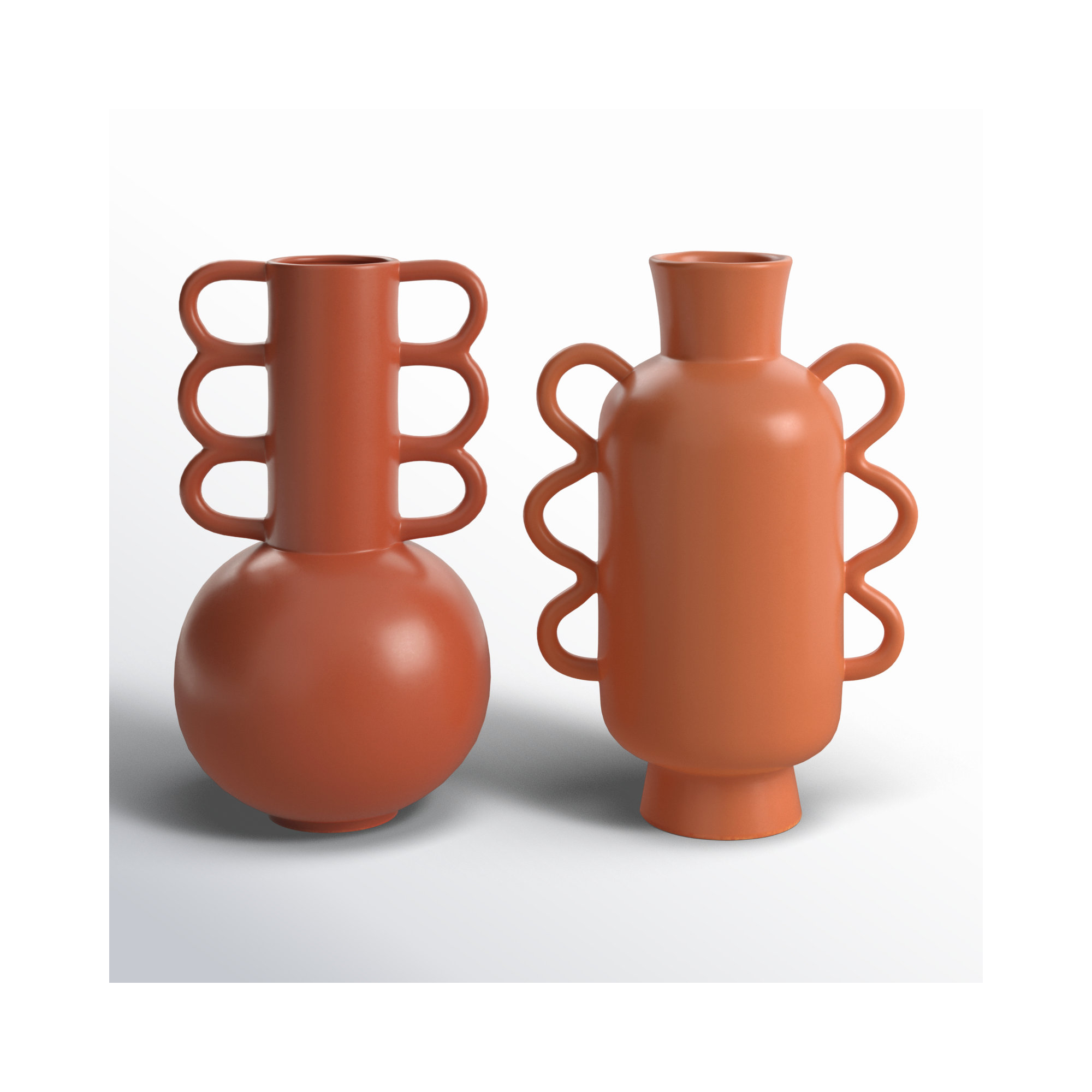Edicott 11'' Dolomite Table Vase, Brown/Orange